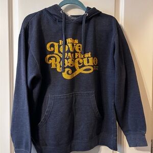 Rescue Strong “It Was Love At First Rescue” Hoodie Size Medium